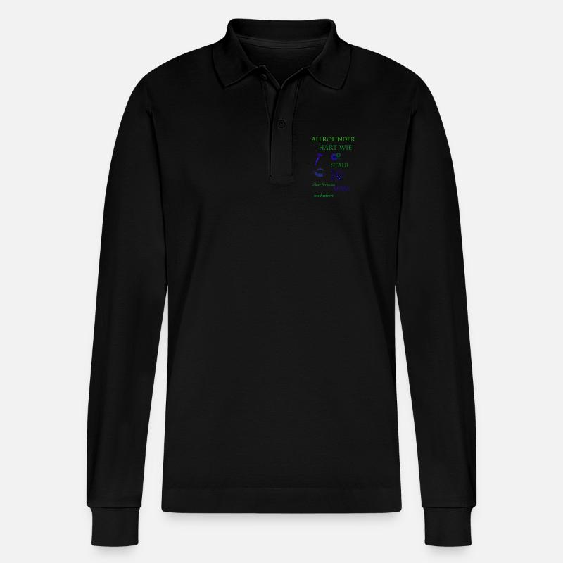 Handwerker Kaffee und Bier - Stanley/Stella Unisex Bio-Langarm-Poloshirt Prepster - Schwarz