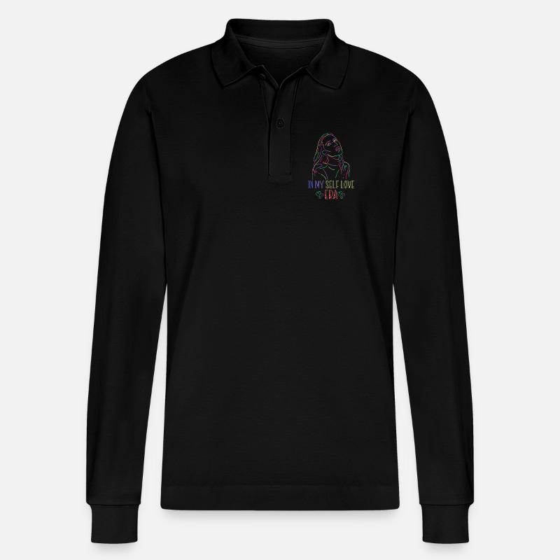 In meiner Selbstliebe-Ära - Stanley/Stella Unisex Bio-Langarm-Poloshirt Prepster - Schwarz