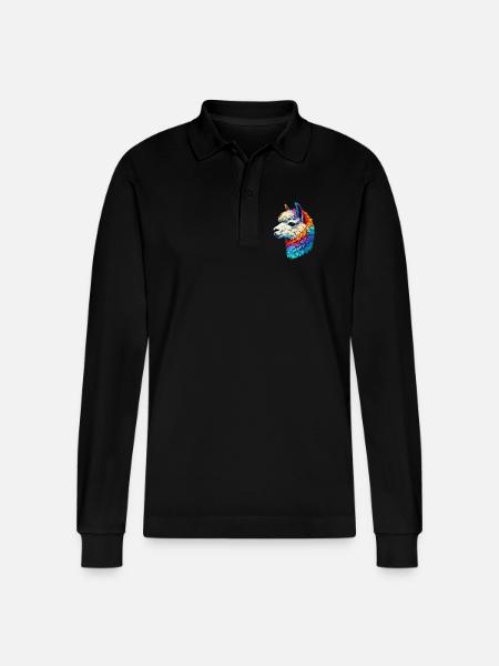 Alpaca - Stanley/Stella Organic Unisex Long-Sleeved Polo Shirt Prepster - black