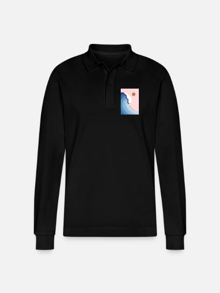 Dance with the waves 2 - Stanley/Stella Unisex Bio-Langarm-Poloshirt Prepster - Schwarz