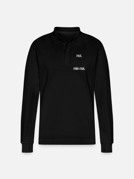 Me & M-Me (Dark) - Stanley/Stella Organic Unisex Long-Sleeved Polo Shirt Prepster - black