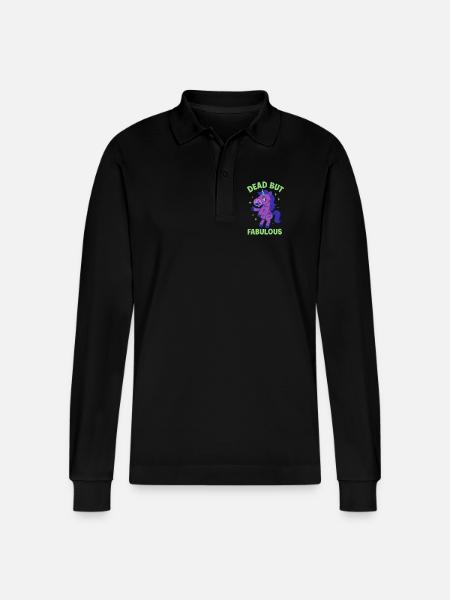Buntes Einhorn mit Spruch - Stanley/Stella Unisex Bio-Langarm-Poloshirt Prepster - Schwarz