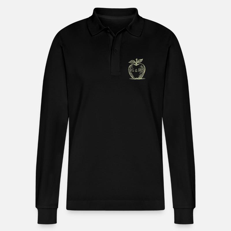 Gravity Apple: Physical Drawing - Stanley/Stella Organic Unisex Long-Sleeved Polo Shirt Prepster - black