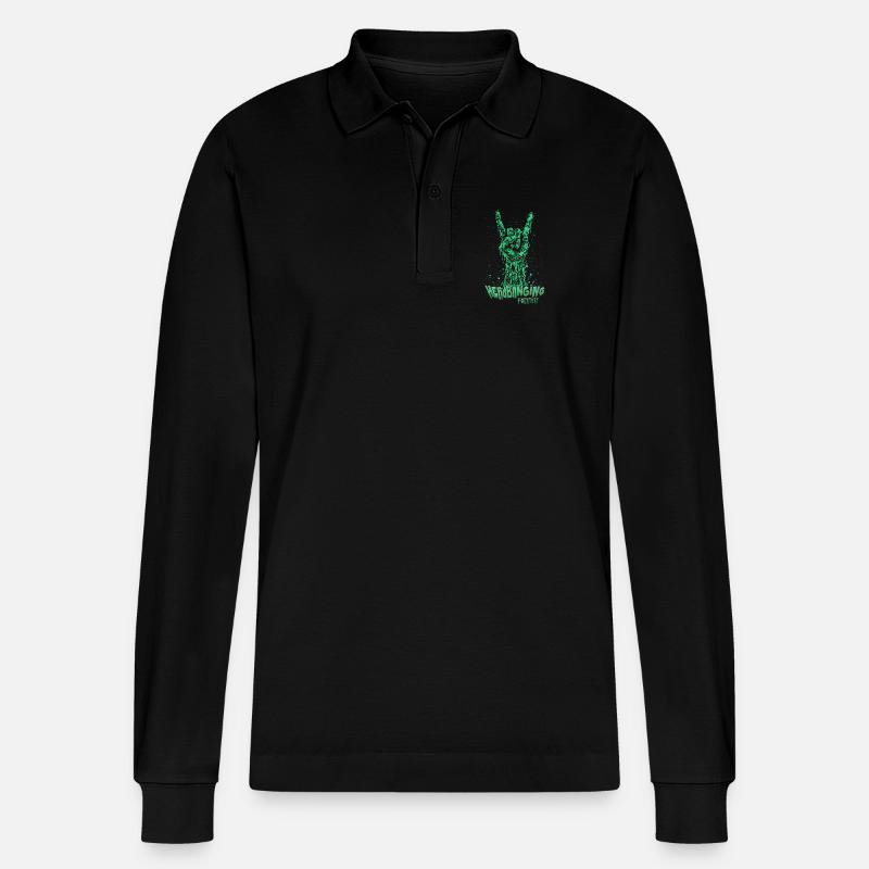 Hand Rock Neon Factory Live - Stanley/Stella Unisex Bio-Langarm-Poloshirt Prepster - Schwarz