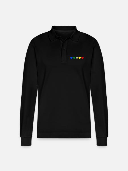 1D Love - Stanley/Stella Organic Unisex Long-Sleeved Polo Shirt Prepster - black