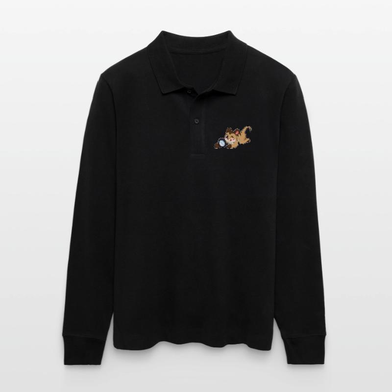 Erdmännchen mit Lupe Stanley/Stella Unisex Bio-Langarm-Poloshirt Prepster