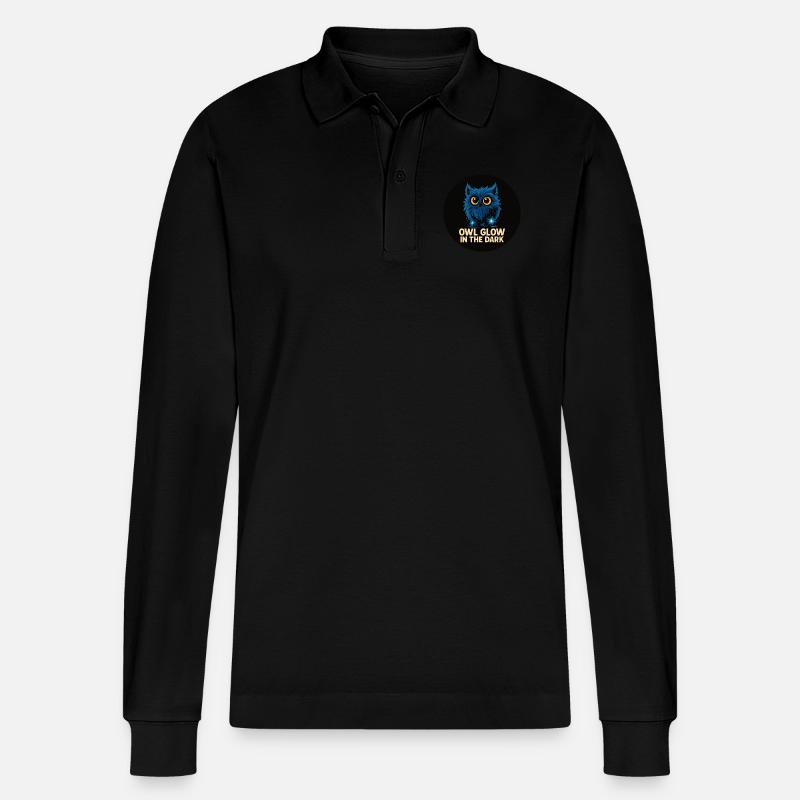 Eule - Stanley/Stella Unisex Bio-Langarm-Poloshirt Prepster - Schwarz