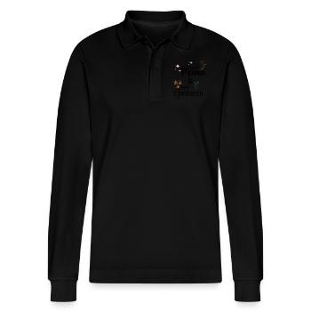 Meilleur cadeau Super Mom Gardener Mom pour la fête des mères - Polo à manches longues bio PREPSTER Stanley/Stella Unisexe - noir - Devant - Anna (173cm) & Nico (186cm)