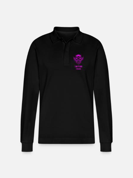 Tattoo freak - Stanley/Stella Organic Unisex Long-Sleeved Polo Shirt Prepster - black