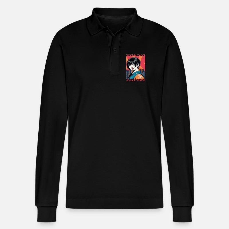 Tokyo Japan - Stanley/Stella Unisex Bio-Langarm-Poloshirt Prepster - Schwarz