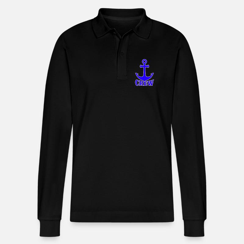 Logo bleu de l’équipe Anker - Polo à manches longues bio PREPSTER Stanley/Stella Unisexe - noir