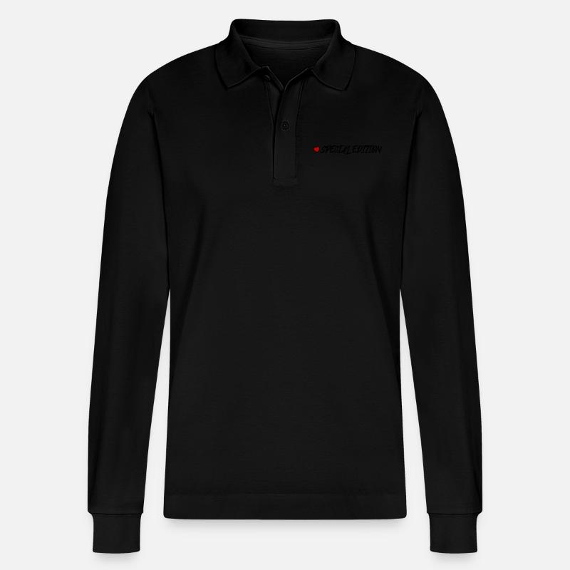 Special Edition Herz - Stanley/Stella Unisex Bio-Langarm-Poloshirt Prepster - Schwarz
