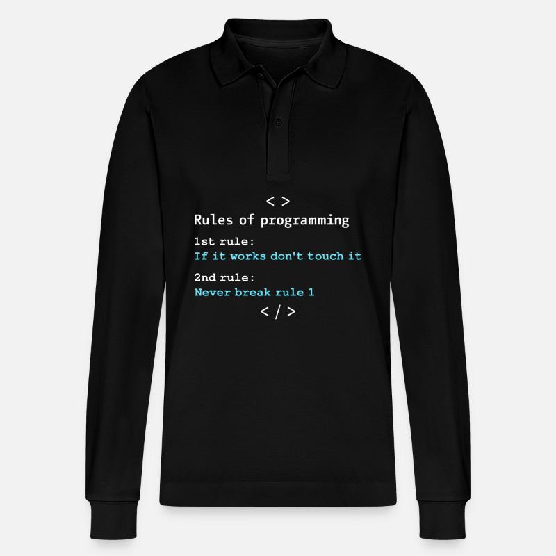 Rules of programming - Stanley/Stella Unisex Bio-Langarm-Poloshirt Prepster - Schwarz