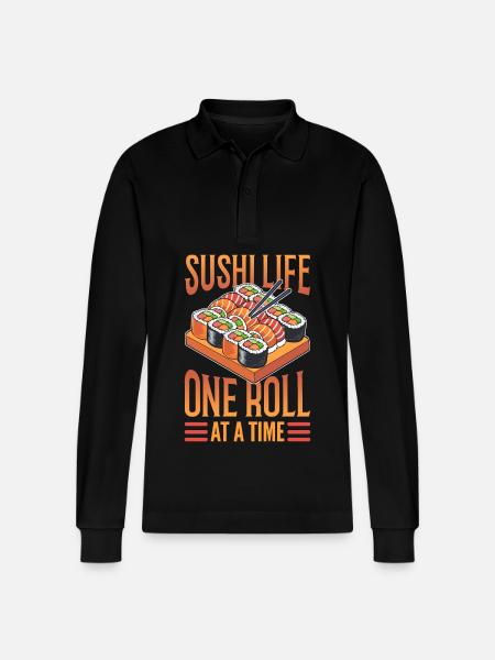 Sushi buffet for adults - Stanley/Stella Organic Unisex Long-Sleeved Polo Shirt Prepster - black