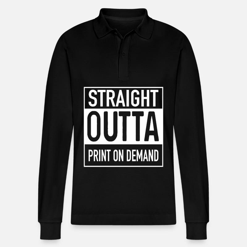 Droit OUTTA PRINT ON DEMAND - Polo à manches longues bio PREPSTER Stanley/Stella Unisexe - noir