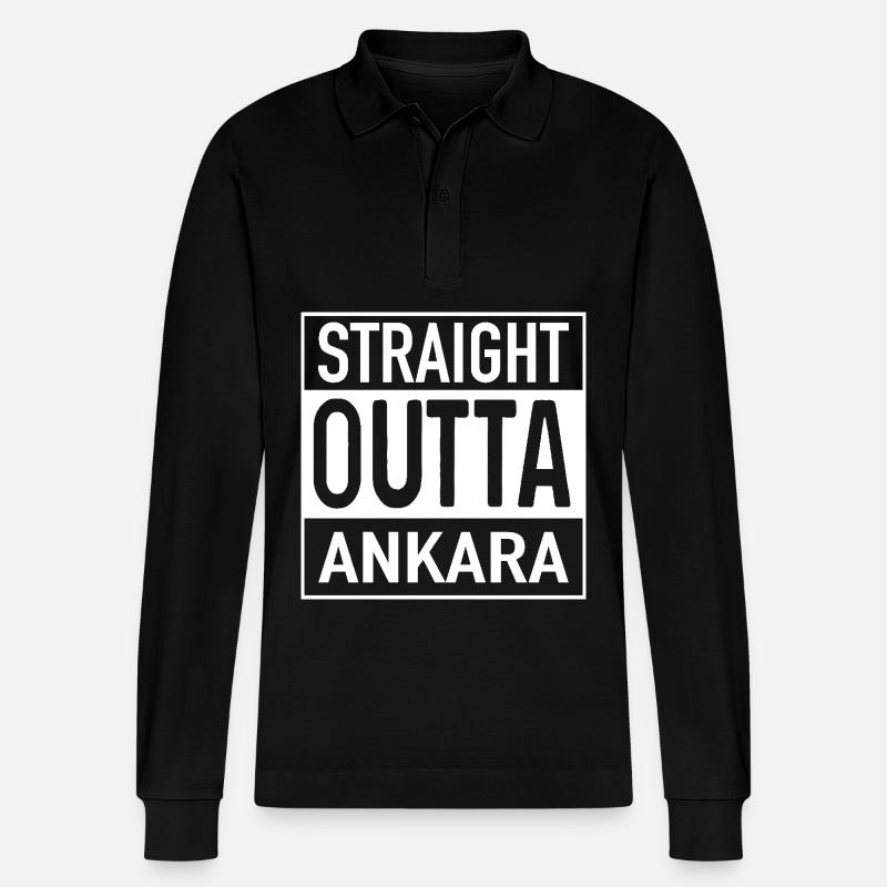 Straight OUTTA ANKARA - Stanley/Stella Unisex Bio-Langarm-Poloshirt Prepster - Schwarz