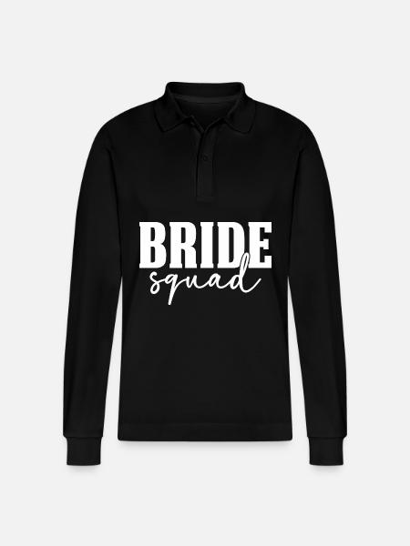 Bride Squad - Stanley/Stella Organic Unisex Long-Sleeved Polo Shirt Prepster - black