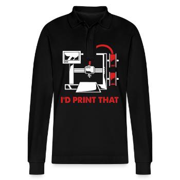 3D Printing Printing Prototype - Stanley/Stella Organic Unisex Long-Sleeved Polo Shirt Prepster - black - Front - Anna (173cm) & Nico (186cm)