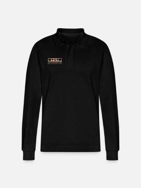 Synthesizer Synthesizer Geometric - Stanley/Stella Organic Unisex Long-Sleeved Polo Shirt Prepster - black