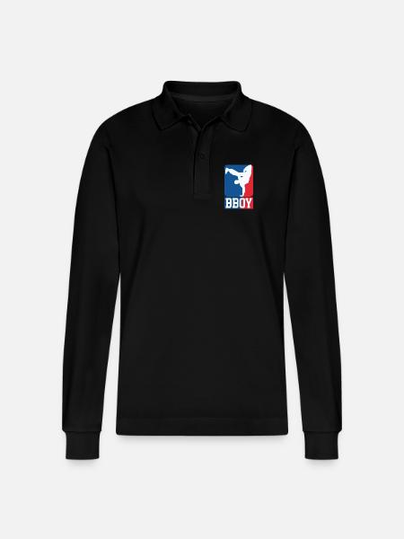 Breakdance B-Boy Streetdance Design Hip Hop Dance - Stanley/Stella Organic Unisex Long-Sleeved Polo Shirt Prepster - black