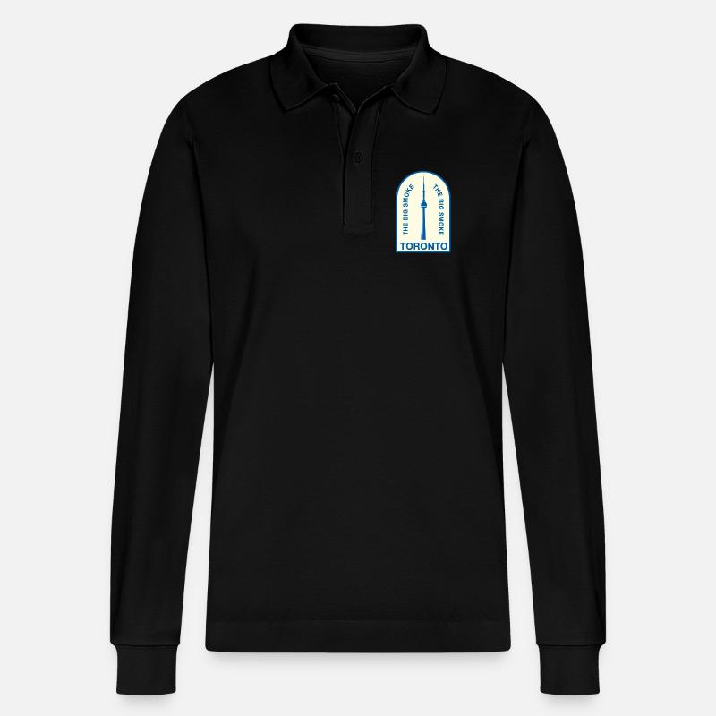 Toronto CNTower Big Smoke - Stanley/Stella Unisex Bio-Langarm-Poloshirt Prepster - Schwarz