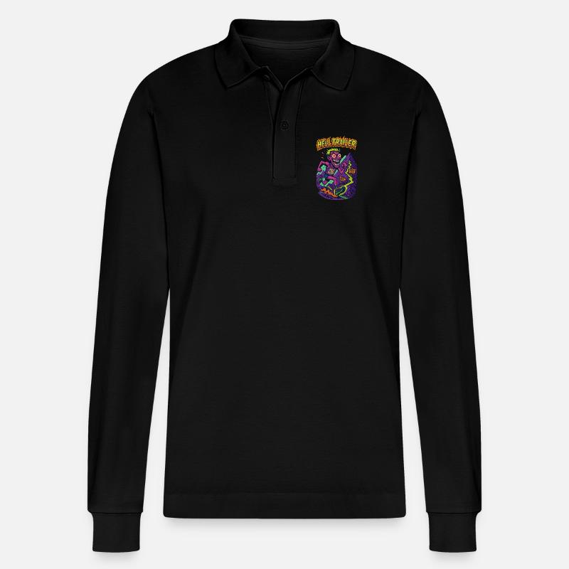 Hell Trailer Abenteuer-Design - Stanley/Stella Unisex Bio-Langarm-Poloshirt Prepster - Schwarz