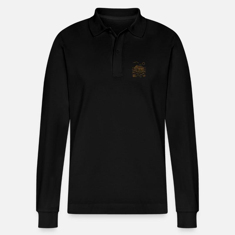 Ferienhaus - Stanley/Stella Unisex Bio-Langarm-Poloshirt Prepster - Schwarz