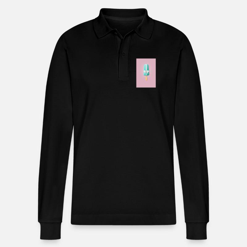 Pastell Popsicle Geschenkband - Stanley/Stella Unisex Bio-Langarm-Poloshirt Prepster - Schwarz