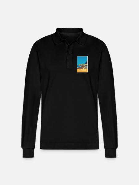 La Playa Poster Valle Gran Rey - Stanley/Stella Organic Unisex Long-Sleeved Polo Shirt Prepster - black