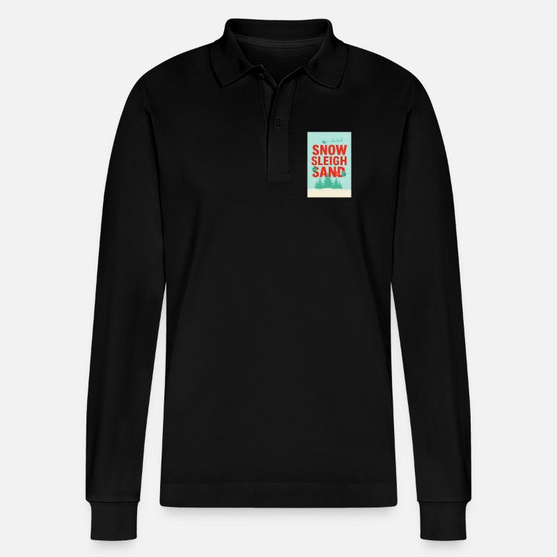 Snow Srogh Sand: Winterszene - Stanley/Stella Unisex Bio-Langarm-Poloshirt Prepster - Schwarz