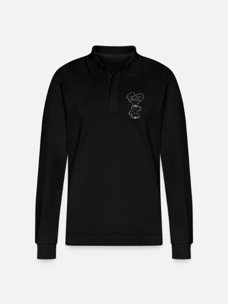 Love You So Matcha Minimal Saying - Stanley/Stella Organic Unisex Long-Sleeved Polo Shirt Prepster - black