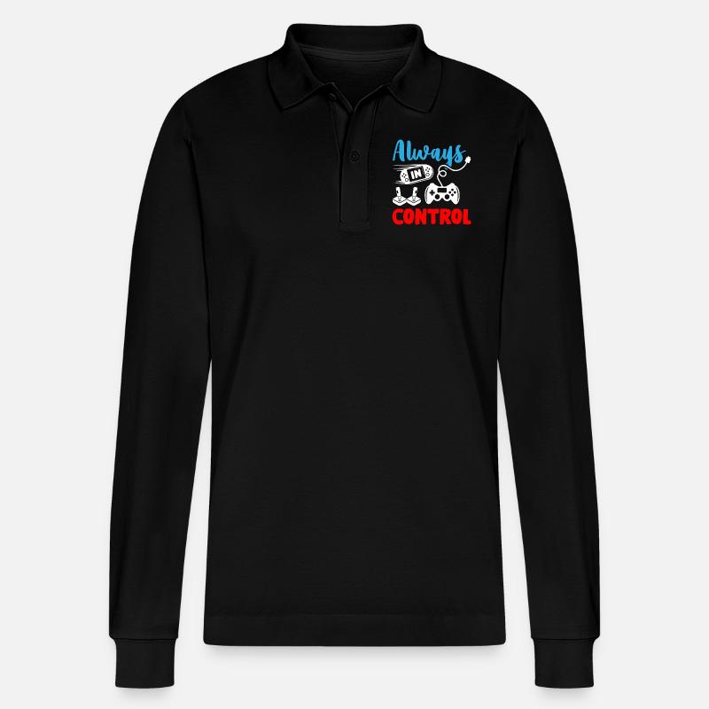 Always in Control Gamer - Stanley/Stella Unisex Bio-Langarm-Poloshirt Prepster - Schwarz