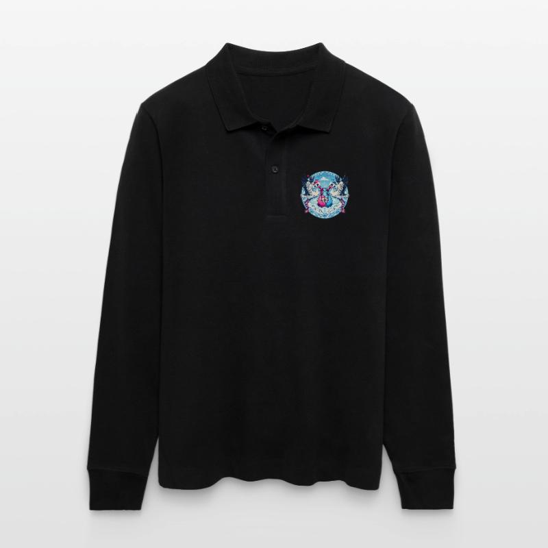 Rosa oder Blauer Storch Baby Bundle Design Stanley/Stella Unisex Bio-Langarm-Poloshirt Prepster