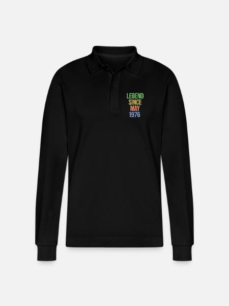Legend Since May1976 - Stanley/Stella Organic Unisex Long-Sleeved Polo Shirt Prepster - black