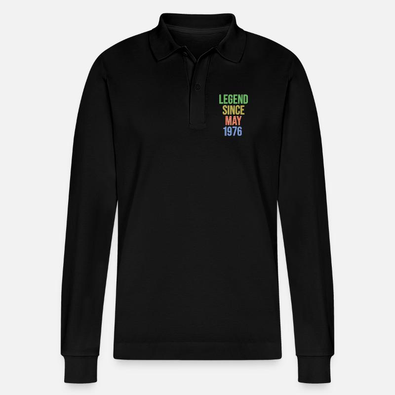 Legende seit Mai1976 - Stanley/Stella Unisex Bio-Langarm-Poloshirt Prepster - Schwarz
