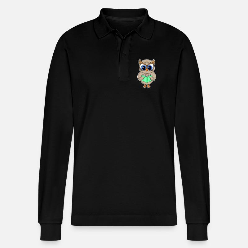 Lesen Buch Bücher Leser Geschenk - Stanley/Stella Unisex Bio-Langarm-Poloshirt Prepster - Schwarz