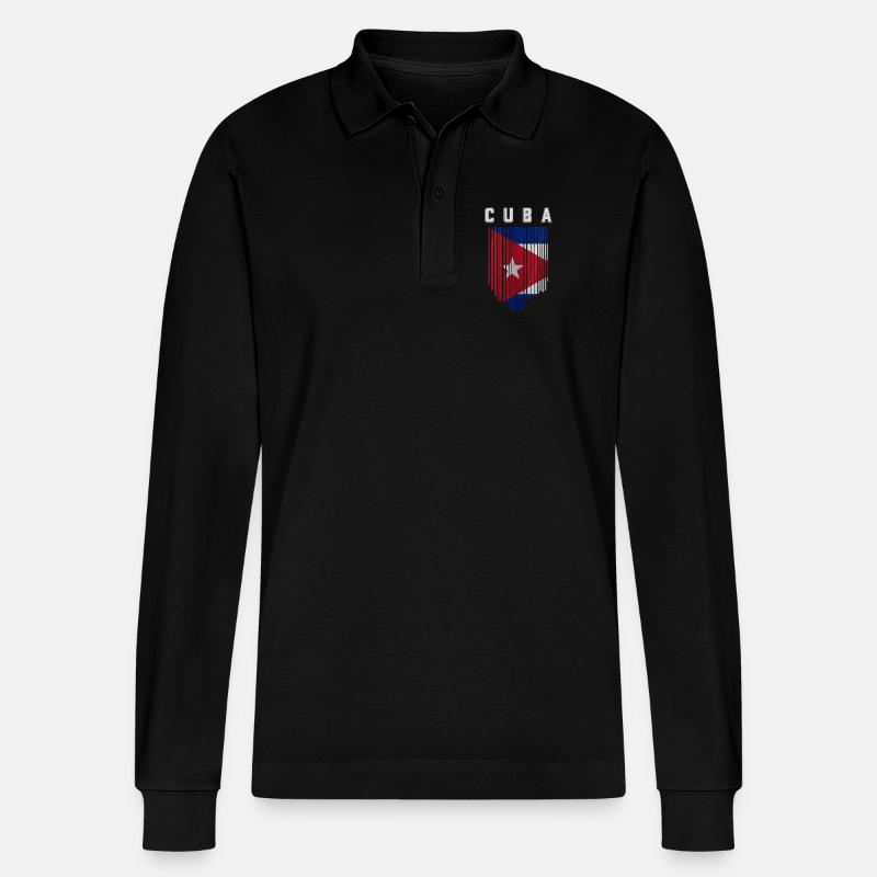 Drapeau cubain, fierté cubaine - Polo à manches longues bio PREPSTER Stanley/Stella Unisexe - noir