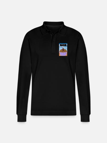 Willkommen zum Dessert - Stanley/Stella Unisex Bio-Langarm-Poloshirt Prepster - Schwarz