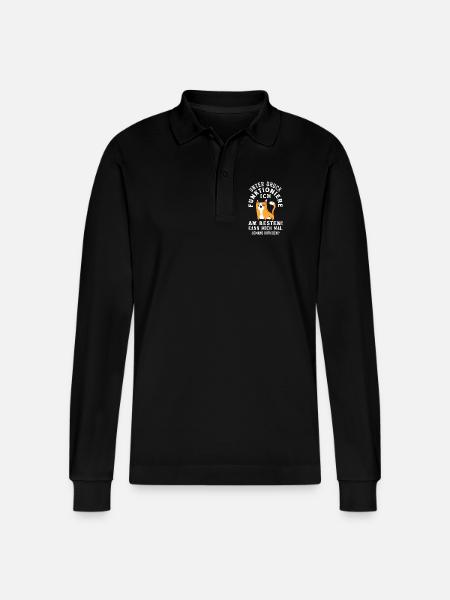 I function best under pressure - Stanley/Stella Organic Unisex Long-Sleeved Polo Shirt Prepster - black