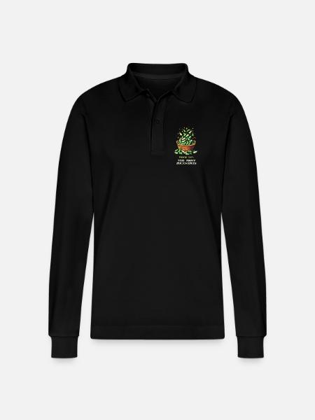 Too many zucchini | Harvest & Canning - Stanley/Stella Organic Unisex Long-Sleeved Polo Shirt Prepster - black