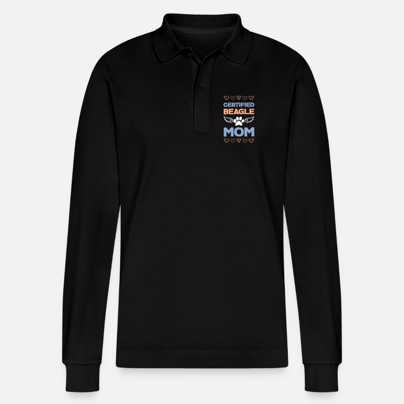 Beagle-Mama Zertifiziert - Stanley/Stella Unisex Bio-Langarm-Poloshirt Prepster - Schwarz