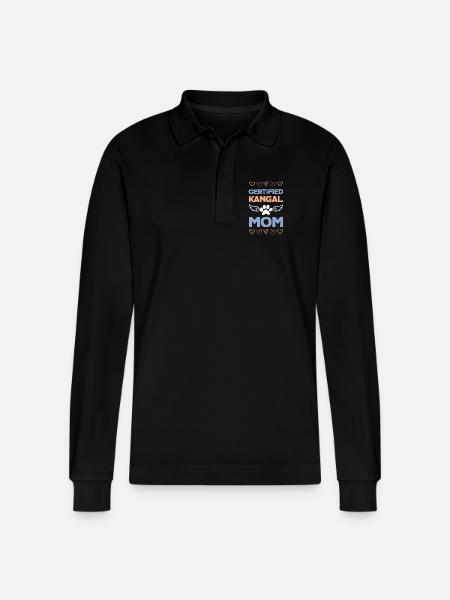 Kangal Mama Certified - Stanley/Stella Organic Unisex Long-Sleeved Polo Shirt Prepster - black
