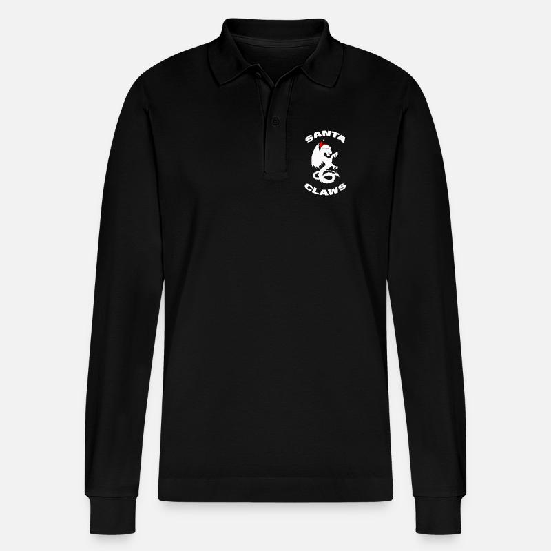 SANTA CLAWS - Stanley/Stella Unisex Bio-Langarm-Poloshirt Prepster - Schwarz