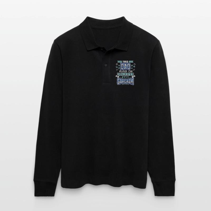 Daddy, daddy-daddy coffee, sarcasm saying Stanley/Stella Organic Unisex Long-Sleeved Polo Shirt Prepster