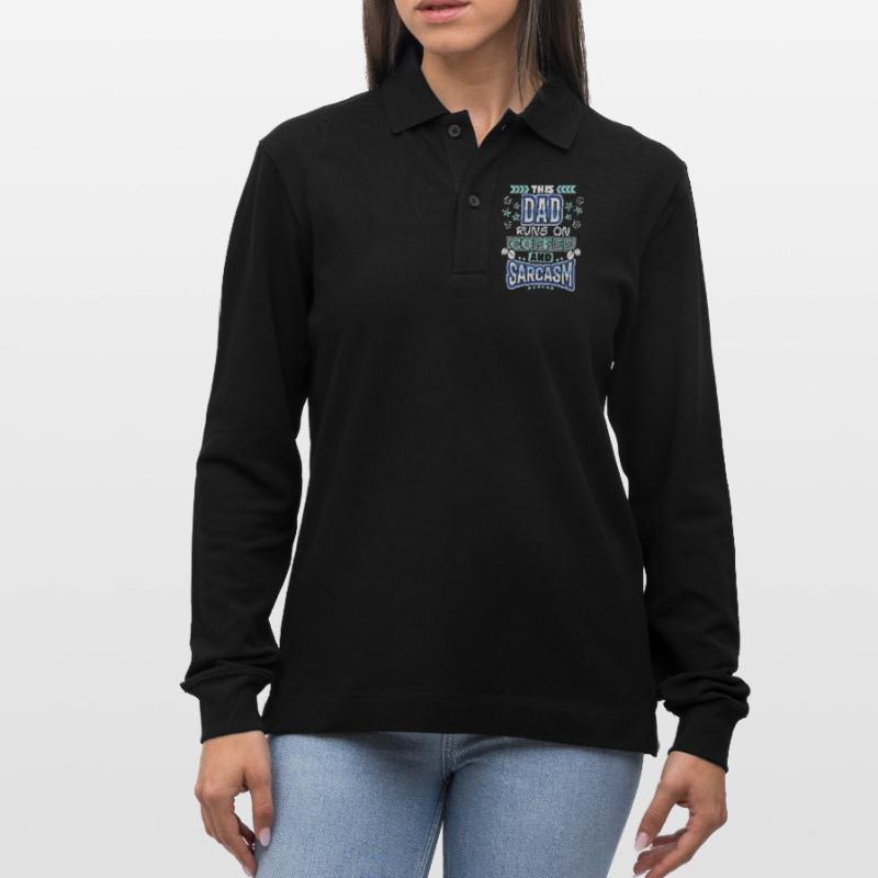 Daddy, daddy-daddy coffee, sarcasm saying Stanley/Stella Organic Unisex Long-Sleeved Polo Shirt Prepster