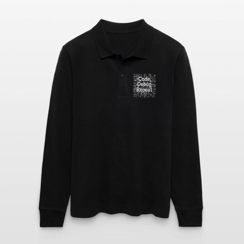 Code Debug Repeat - Software Engineer Stanley/Stella Organic Unisex Long-Sleeved Polo Shirt Prepster
