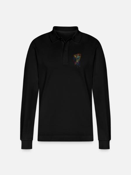 Abstract - Stanley/Stella Organic Unisex Long-Sleeved Polo Shirt Prepster - black