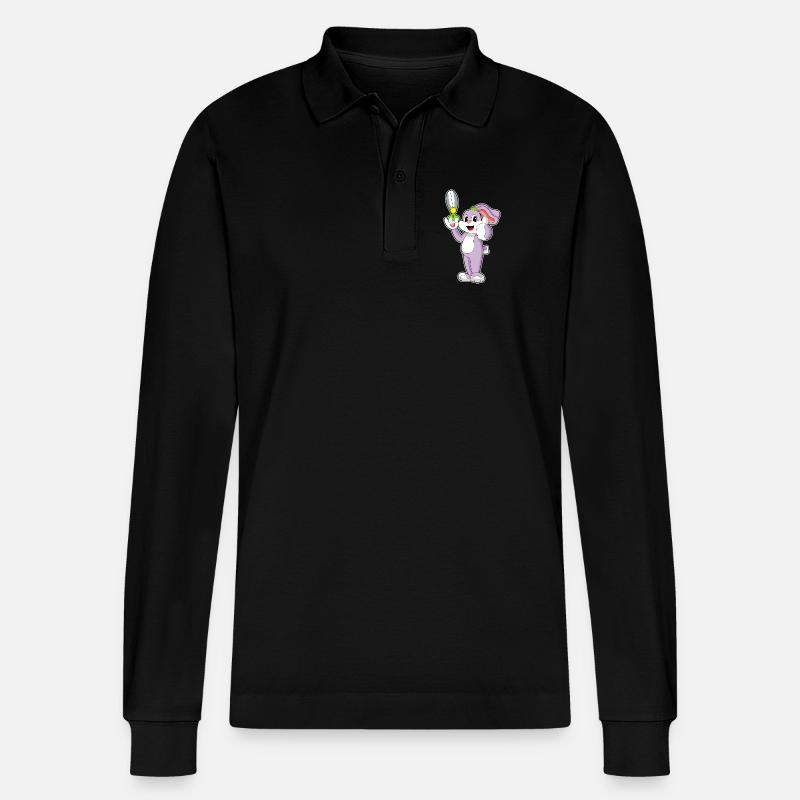 Ciseaux de coiffeur lapin - Polo à manches longues bio PREPSTER Stanley/Stella Unisexe - noir