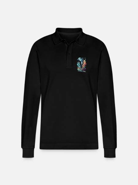 DELFIN - Stanley/Stella Unisex Bio-Langarm-Poloshirt Prepster - Schwarz