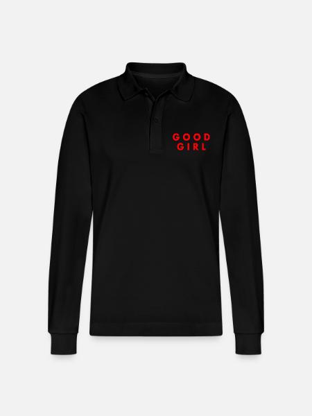 Good girl - Stanley/Stella Organic Unisex Long-Sleeved Polo Shirt Prepster - black